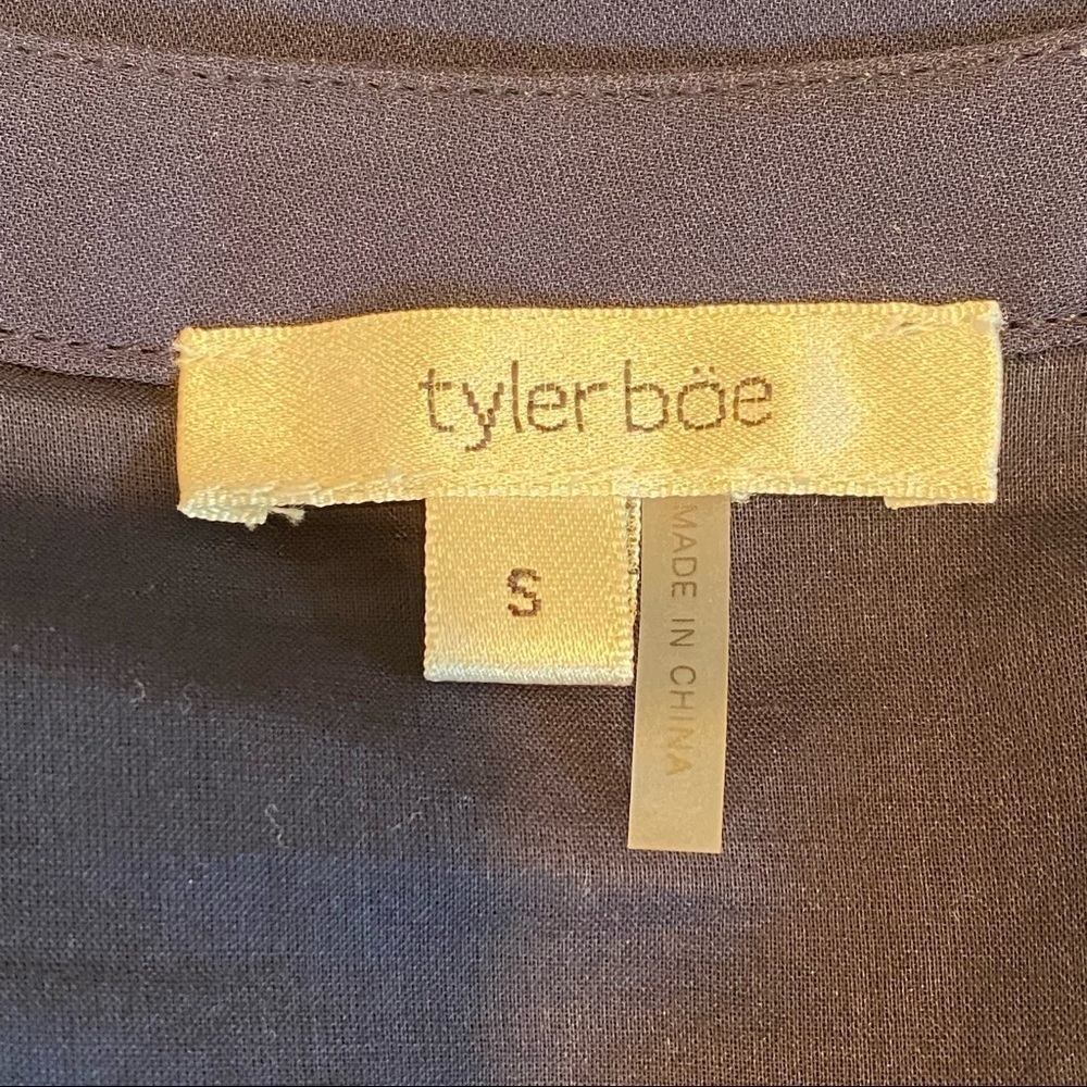 NEW Tyler Boe Silk Tania Shirtdress Women’s Sz Small S Split V Neckline Blue NWT - Picture 8 of 10